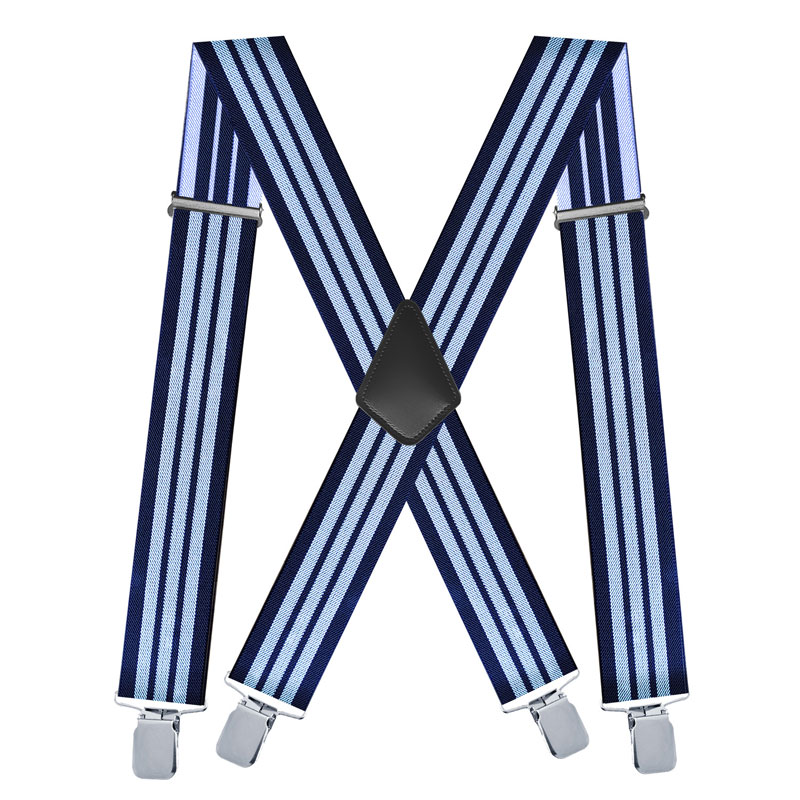 Suspenders Clip Men - Мужские подтяжки в полоску X Back