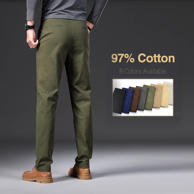 Chino Pants Men - Мужские повседневные брюки из 97% хлопка,