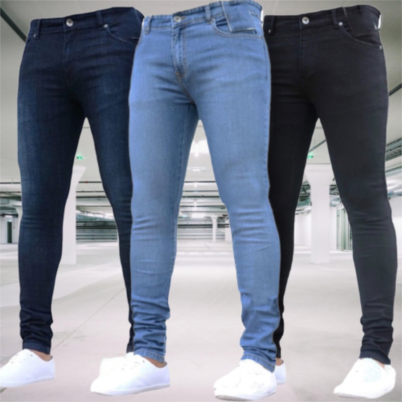 Skinny Jeans Ripped - Мужские джинсы, эластичные брюки приталенного кроя,