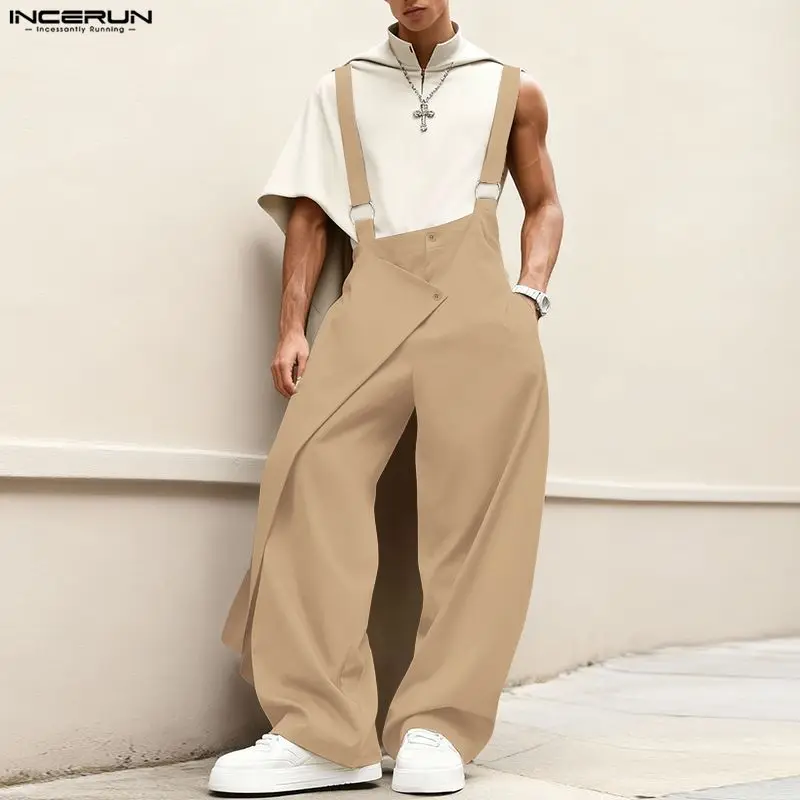 Men'S Fashion Overalls - Мужские комбинезоны INCERUN: однотонные, свободные, повседневные,