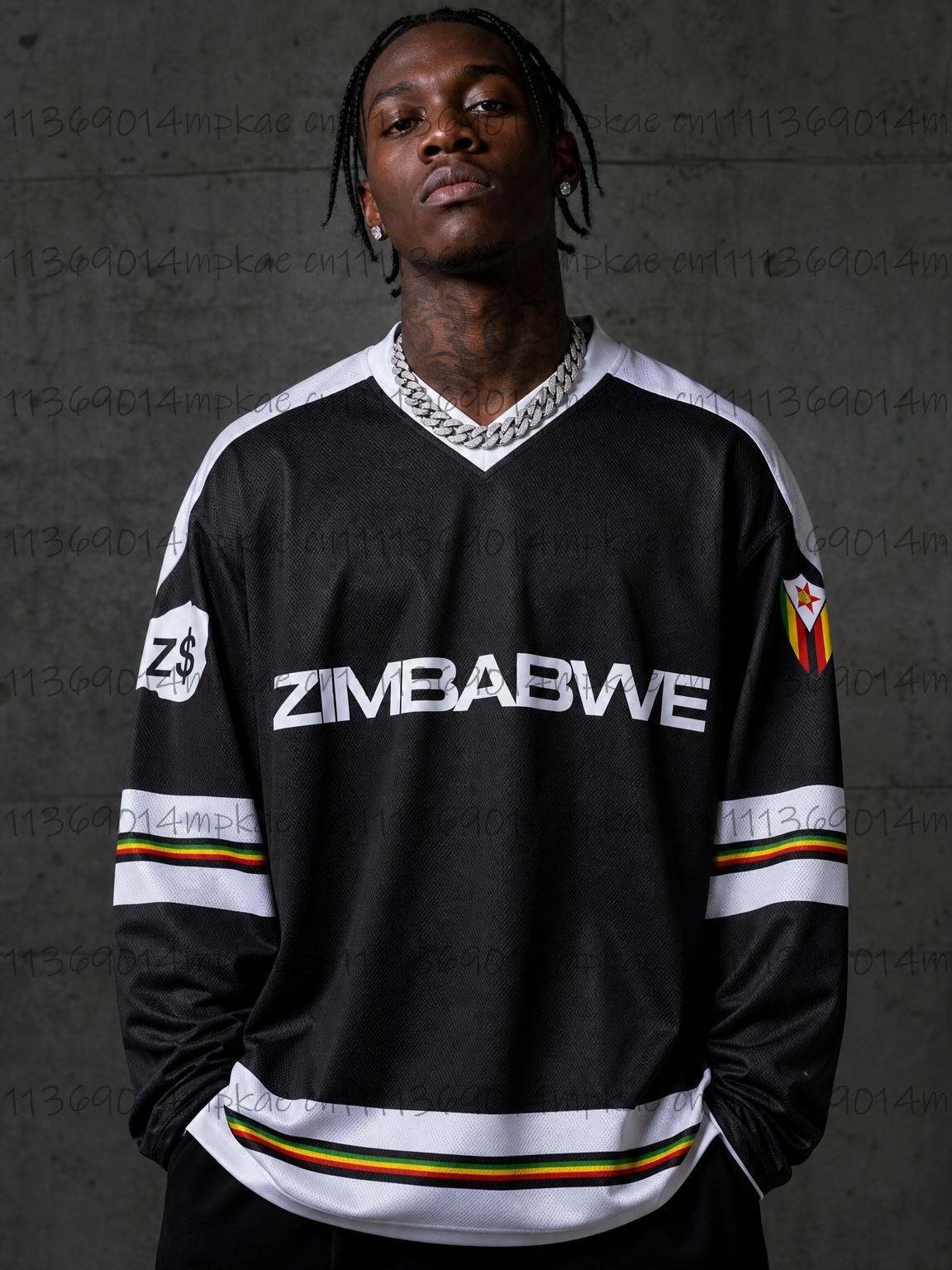 Mens Fashion Streetwear - Мужская футболка с V-образным вырезом и