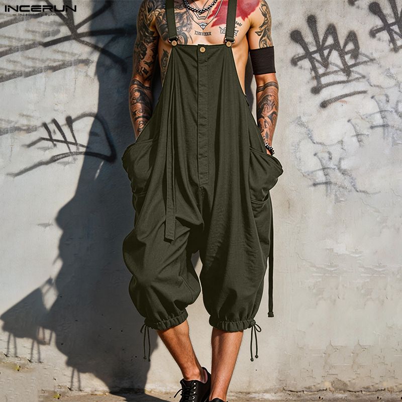 Men'S Fashion Overalls - Мужские комбинезоны INCERUN, однотонные комбинезоны на
