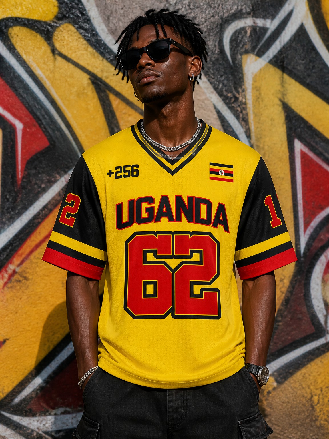 Men Fashion Uganda - Футболка с V-образным вырезом из сатина,