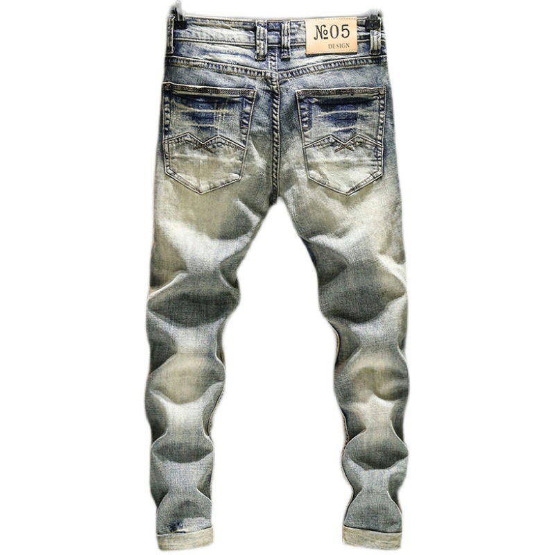 Skinny Jeans Ripped - Эластичные мужские джинсы, новинка 2022, Осень-зима,