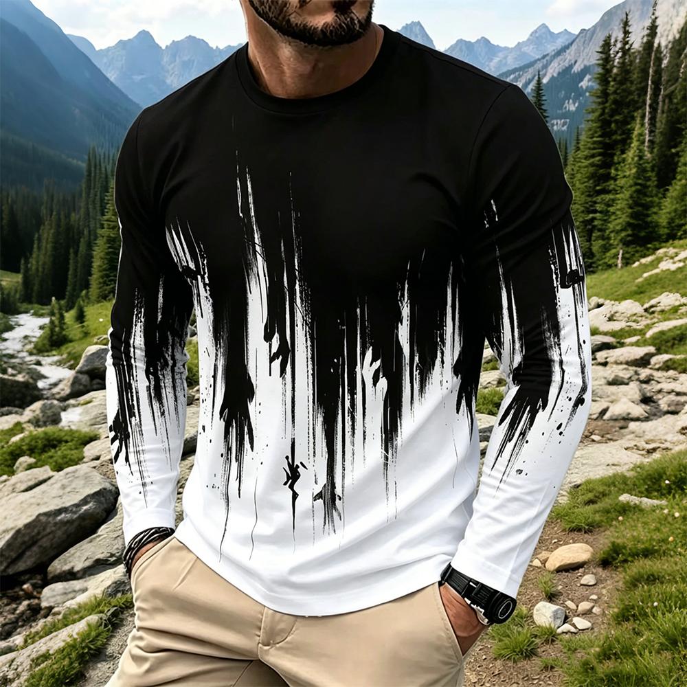 Mens Fashion Streetwear - Мужская футболка с длинным рукавом и