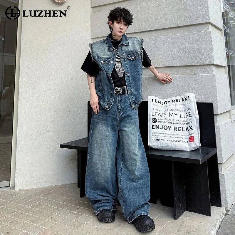 LUZHEN 2026 Летний джинсовый к – обзор и цена Mens Fashion Streetwear