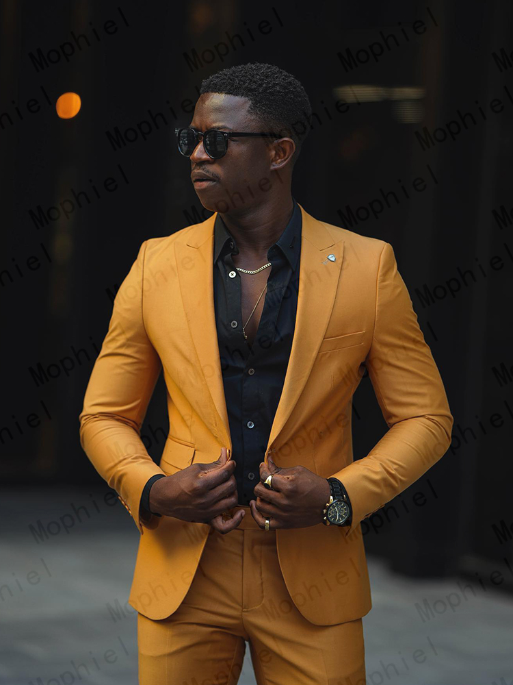 Мужской костюм горчично-желтог – обзор и цена Slim Fit Blazer Men