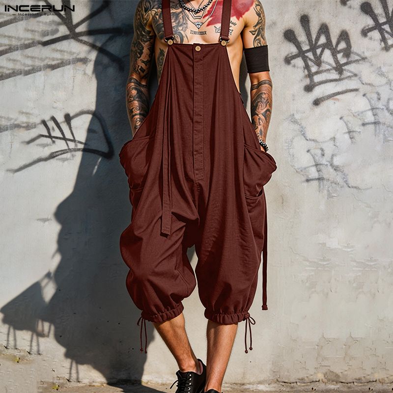 Мужские комбинезоны INCERUN, о – обзор и цена Men'S Fashion Overalls