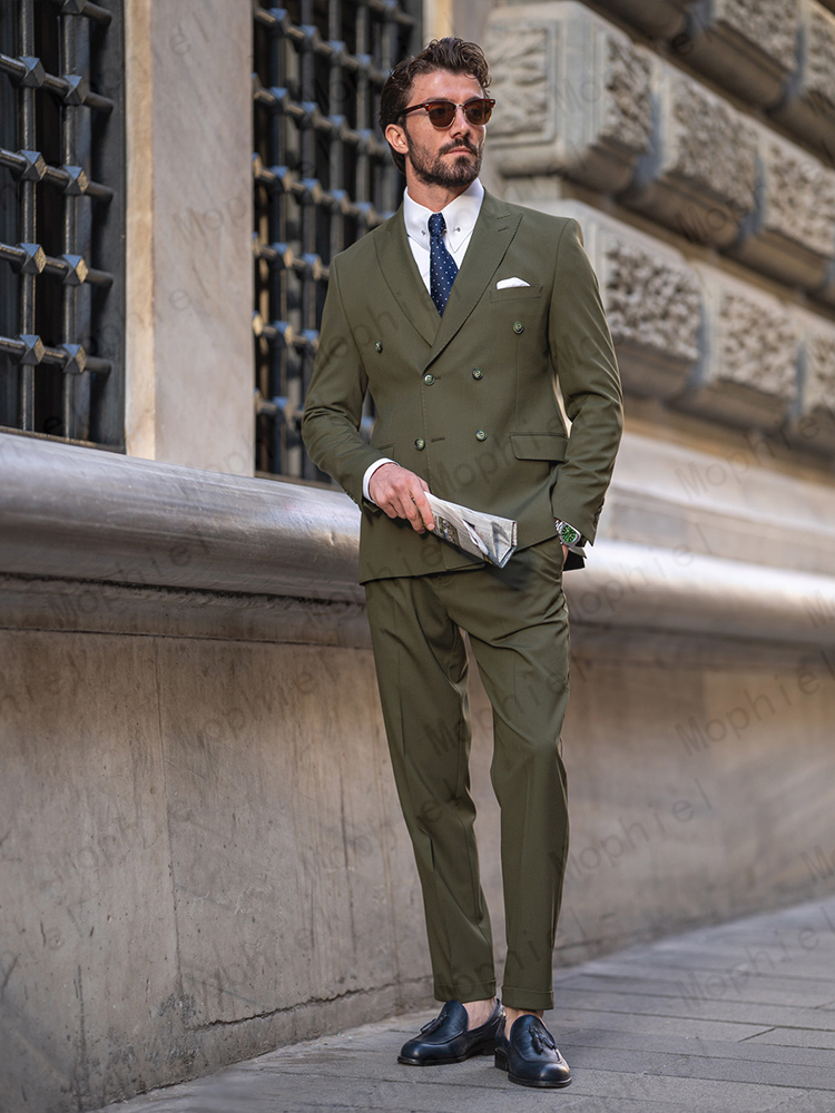 Мужской костюм оливкового цвет – обзор и цена Slim Fit Blazer Men
