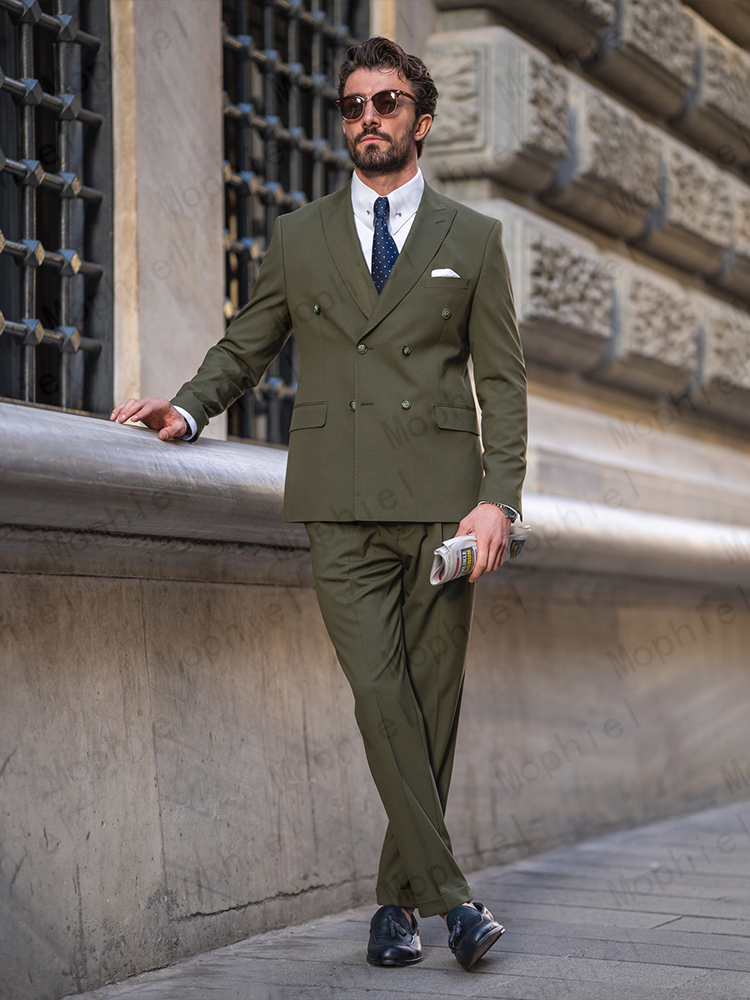 Мужской костюм оливкового цвет – обзор и цена Slim Fit Blazer Men