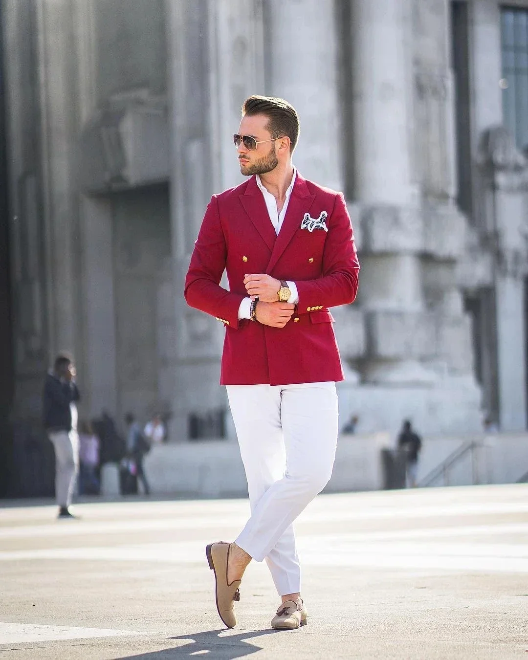 Костюм мужской: красный пиджак – обзор и цена Slim Fit Blazer Men