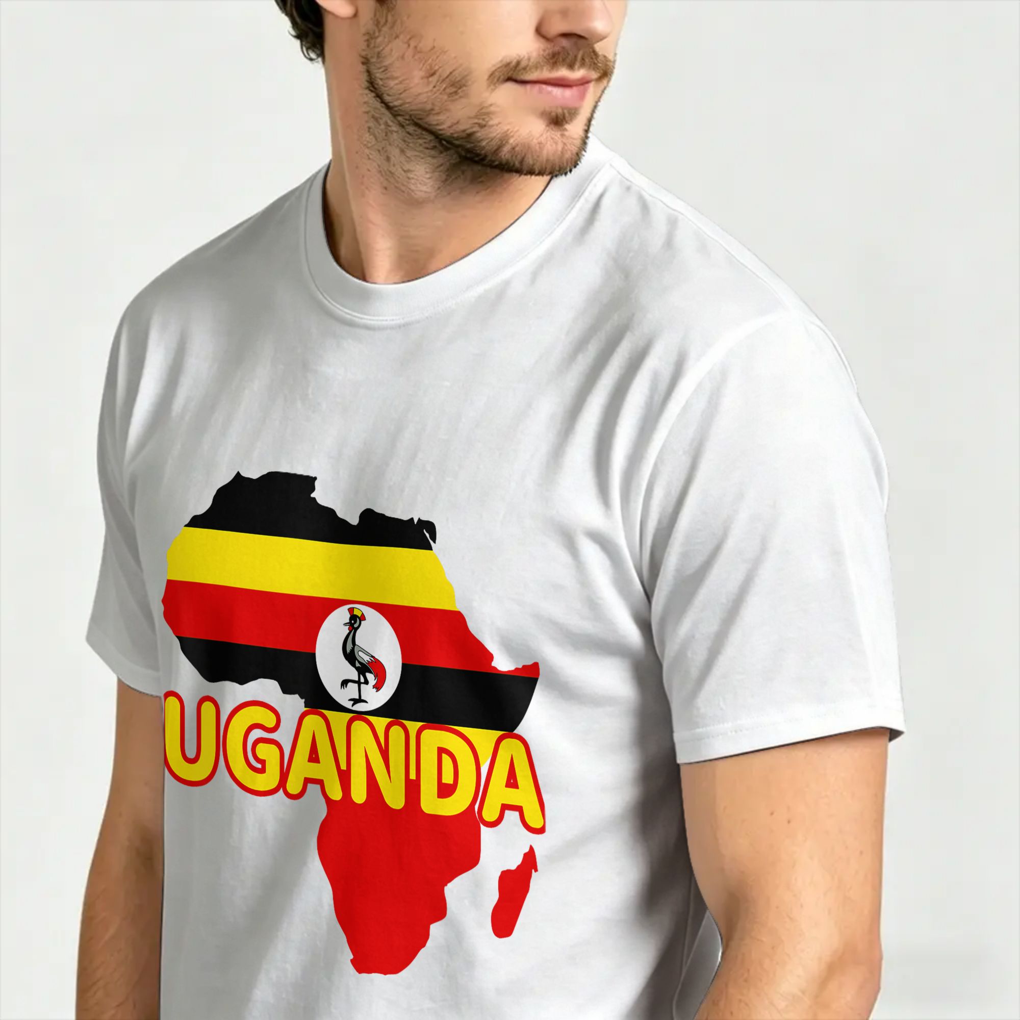 Футболка с флагом и картой Уга – обзор и цена Men Fashion Uganda